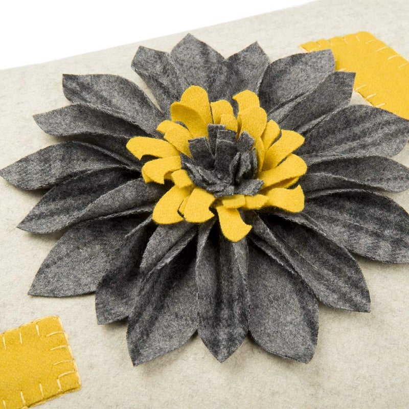 KINGROSE 3D Sunflower Love Applique Decorative Throw Pillow Case Rectangular Cushion Cover for Sofa Couch Chair Bed Living Room 14 x 20 Inches Yellow - Image 3